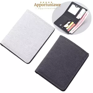 IAPPORTUNIA Nam Ví Ngắn Canvas Dây Kéo Hộp Đựng Thẻ Đơn Giản