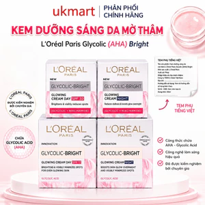 Kem Dưỡng L'Oreal Sáng Mịn Mờ Thâm Nám Ban Đêm & Ban Ngày 15ml - 50ml Loreal Glycolic-Bright Glowing