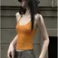 Áo yếm đính cườm in chấm bi phong cách Hàn Quốc dành cho nữ mùa hè Phong cách mới Slim-fit Slimmer Look White Top