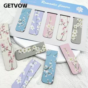 GETVOW 5 Cái / bộ Dấu Trang Chú Ý, Hoàng Hôn Bầu Trời Mây Hoa Họa Tiết Hoa Từ Tính Bộ Đánh Dấu Trang, Thiết Kế Màu Nước Trích Dẫn Kinh Thánh Đánh Dấu Trang Động Lực