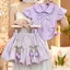 Bé gái (90-170) Áo tay bay nhỏ phong cách mới mùa hè + Bộ đồ hai mảnh thời trang Bud Culottes