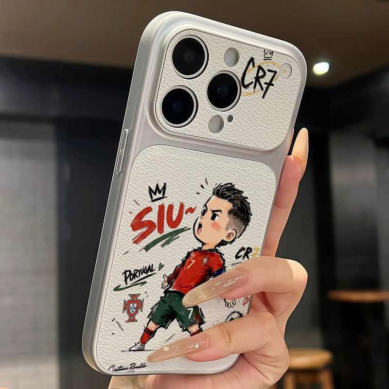Ốp lưng iPhone Họa tiết da mạ phong cách số 7 Ronaldo họa tiết hoạt hình iPhone 17 16 15 14 13 12 11 Pro Max Plus Max
