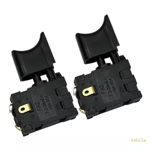 Exhila 2 Chiếc Công Tắc Nhựa Cho Máy Thổi Điện 16A 5E4 Trực Tiếp Dòng Điện 7 2 24V Đen