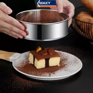 MAKY 40 Lưới Bếp Siêu Mịn Lưới Bột Sifter Chuyên Nghiệp Sàng Tròn Thép Không Gỉ Đường Sàng Bánh Nướng Máy Lọc VN