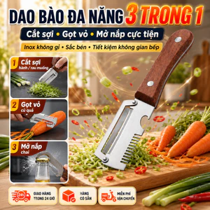 🔥sốc🔥3 trong 1 dao cắt hành inox đa năng| 2 trong 1 dao gọt vỏ răng cưa | Máy bào trái cây mía | dụng cụ gọt vỏ inox
