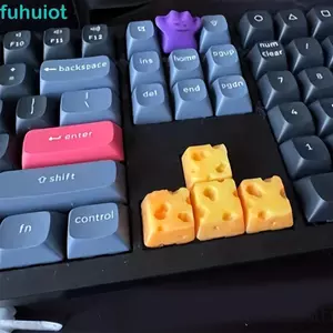 FUHUIOT 4 Keycap Bánh Chesse, In 3D Đa Năng Phô Mai Artisan Keycap, Hình Thực Phẩm Hoạt Hình Thiết Kế Sáng Tạo Cá Tính Bàn Phím Cơ Keycaps Sử Dụng Văn Phòng