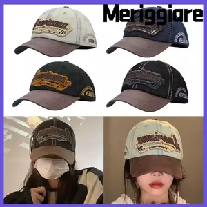 Mũ bóng chày cổ điển MERIGGIARE, Mũ chống nắng Cotton nối Denim thường ngày, Tấm che nắng thời trang có thể giặt được Mũ bóng chày Hip Hop Nam Nữ