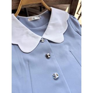 HB - Set Bộ Áo Croptop Cúc Bướm Mix Chân Váy Ngắn Vạt Chéo Xếp Bèo Tiểu Thư Y2K S145