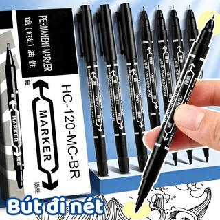 Bút lông dầu 2 đầu đen đỏ xanhmực đậm nhanh khô viết rõ nét văn phòng trường học tiện ích giá rẻ hot