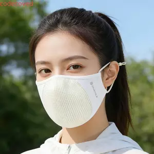 Mặt nạ đi xe đạp thể thao CODECOVED, Mặt nạ lưới thoáng khí chống gió có thể điều chỉnh, Chống tia cực tím nhẹ Màu trơn Chống bụi Ice Silk Face Cover Đi xe đạp ngoài trời