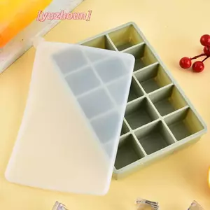 Khay đá viên, Dễ dàng tháo 15 khuôn viên đá viên silicon linh hoạt có nắp có thể tháo rời Khay đá tủ đông có thể tái sử dụng có thể ổn định cho Wh