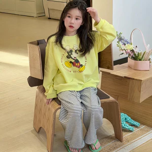 Áo Trẻ Em 2026 Phiên Bản Hàn Quốc Bé Gái In Hình Hoạt Hình Mickey Top