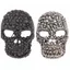 WEETW Halloween Skeleton Thổ Cẩm, Hợp Kim Kẽm Kim Cương Giả Retro Đầu Lâu Pin, Vintage Sáng Ma Quái Phong Cách Punk Gothic Đầu Lâu Huy Hiệu Ve Áo Pin Tiệc Halloween