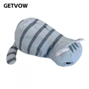 Túi đựng bút GETVOW, Bút chì búp bê sang trọng đa chức năng, Túi đựng văn phòng phẩm mèo xám trở lại trường học