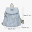 Ba lô sinh viên PYCOU, Ba lô đóng nắp Nylon dây rút sọc, Đơn giản nhẹ dung tích lớn Du lịch đa chức năng Daypack Teen Girl