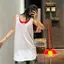 JRP 2025 Mùa Hè Mới Màu Tương Phản Áo Thun Không Tay Nữ Giả Hai Mảnh Rời Lớp Vest Suspender Top JRP
