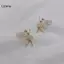 LUImo Thời Trang Dễ Thương Hoa Cánh Tiên Bông Tai Dành Cho Nữ Cô Gái Thiết Kế Zircon Cổ Tích Tinh Tế Bông Tai Trang Sức SBS