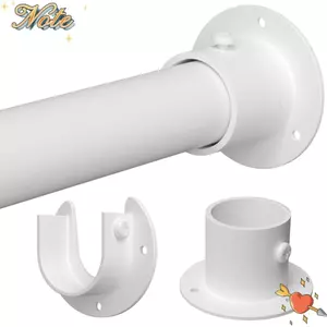 NOTE1 2 Cái Giá đỡ thanh tủ quần áo, Mặt bích đa năng đa năng, Dễ dàng lắp đặt bằng vít Tủ quần áo chắc chắn Giá đỡ tủ quần áo