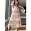 Milyfashion Pure Desire In Gạc Khâu Váy Eo Cao Mỏng Hơn Nhìn Váy Lớn Viền Siêu Cổ Tích Bánh Chữ a Váy Dài FJAC