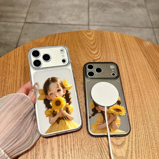 Ốp Lưng IPhone 13 15 11 17 16 12 14 ProMax  Cô bé hoa hướng dương 7 8Plus XR X XS Max
