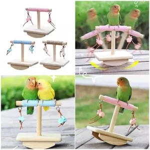 Top Bird Rocking Perch Stand Toy Platform có treo khối mọc răng cho Vẹt Nhai và Đồ chơi tập thể dục đính hôn