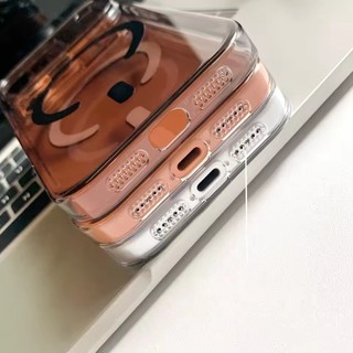 [JLK] Ốp từ tính trong suốt màu cam cho iPhone 17 Air 16 15 14 13 12 11 Pro Max Plus Vỏ giáp PC cứng pha lê siêu mỏng