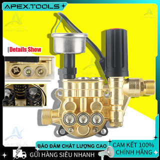 Bộ Đầu Bơm Máy Rửa Xe Mini APEX - Cao Áp, Chỉnh Áp, Gia Đình, Kèm Rơ Le Điện