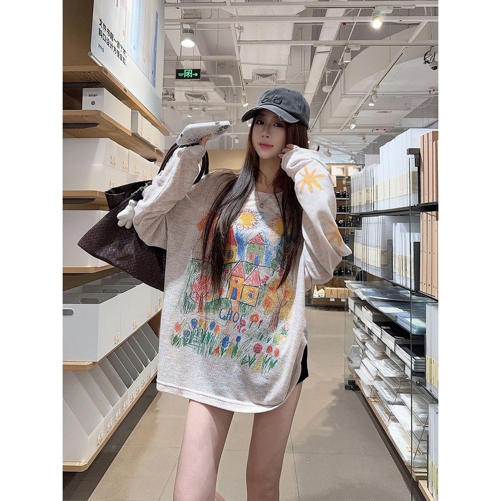 Áo chống nắng Milyfashion in hình dài tay, dáng rộng phù hợp mọi size