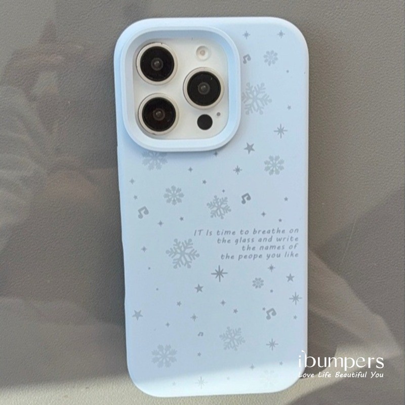 ibumpers Ốp Điện Thoại iPhone Hàn Quốc Họa Tiết Bông Tuyết Cho IPhone 16 15 14 12 13 11 Pro Max IP 7 8 Plus X XS XR Ốp Lưng Silicon Lỏng Mềm