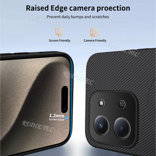 Ốp Lưng Cứng Redmi 15C 4G Da Chống Sốc Họa Tiết Sợi Carbon Vỏ Từ Tính Redmi15C Sạc Không Dây Mặt Sau Vỏ Điện Thoại