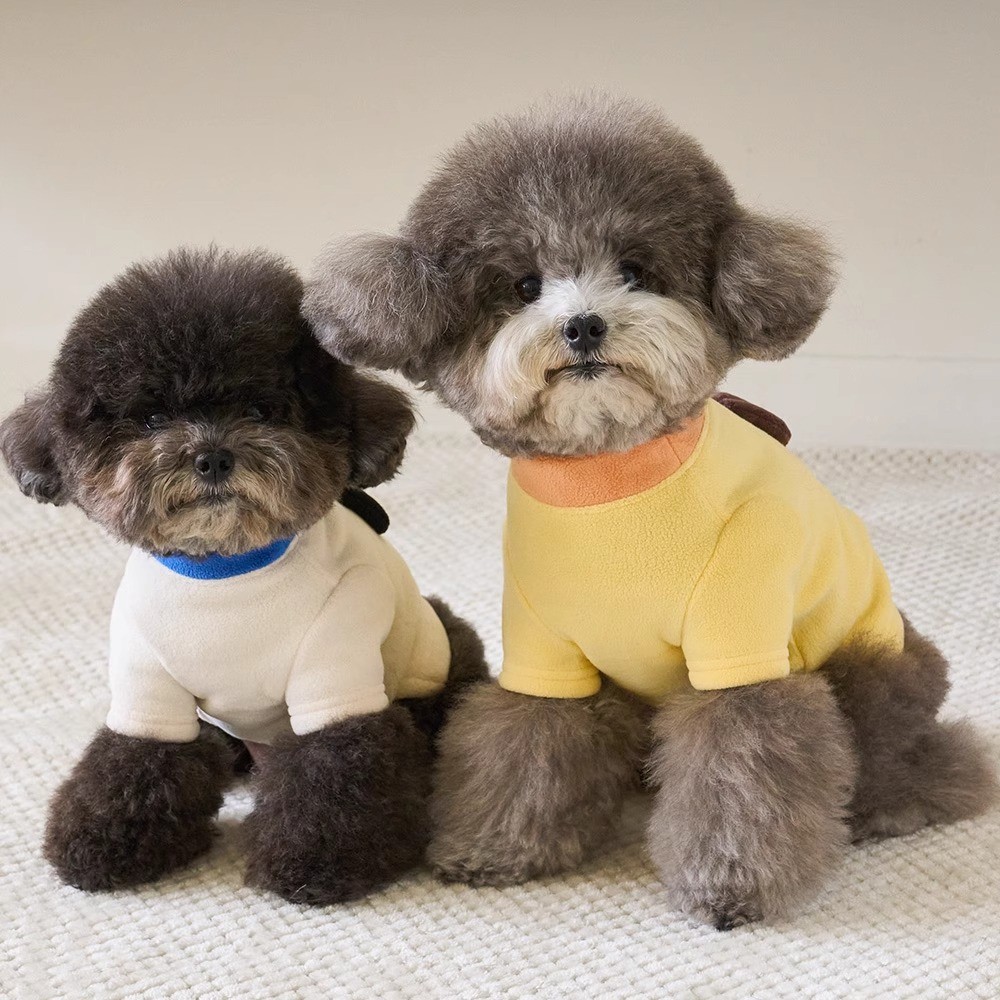 【Ready Stock】 Japanese and Korean Style Pet Clothes New Autumn and Winter Dog Clothes Three-Dimensional Ears Puppy Feet Fluffy Jacket Cat Clothes LpqW