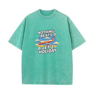 Nothing Beats a Jet 2 Ngày Lễ Vui Vẻ Áo nam Nữ Bông Tai Kẹp Hiphop Dạo Phố Rửa Vintage Cotton Áo Sơ Mi Tay Ngắn Áo P373