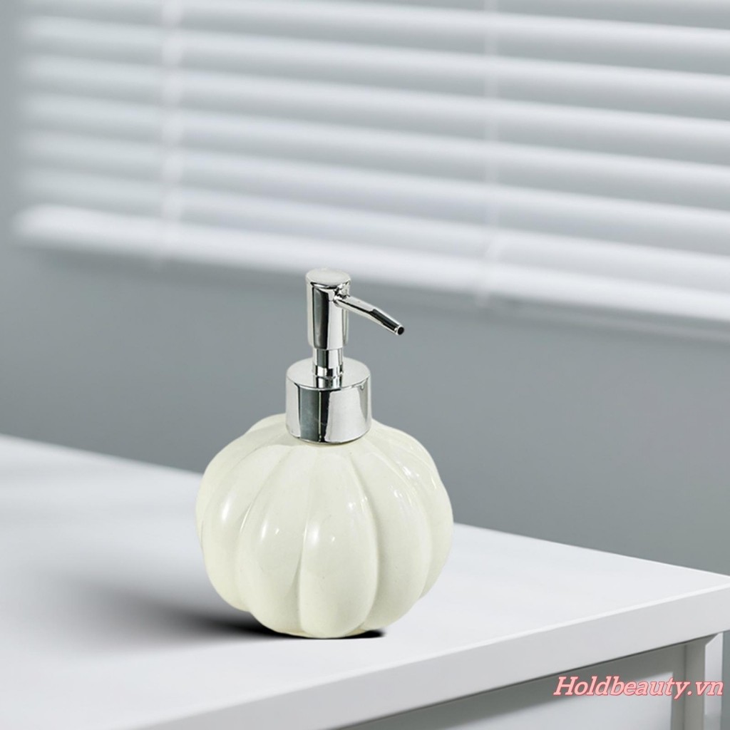 Chai bơm xà phòng bằng gốm có thiết kế gân để sử dụng trang trí nhà bếp và phòng tắm tại nhà