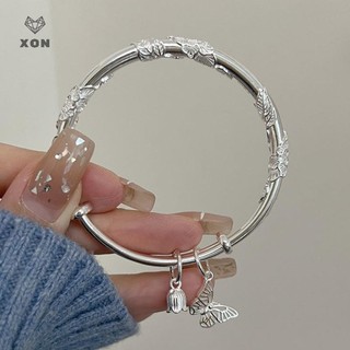 [XON] Vòng tay hoa bạc đầy đủ dành cho nữ Ánh sáng sang trọng Mở Vòng tay có thể điều chỉnh Phụ kiện trang sức nữ
﻿ [Mina]