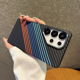 Ốp điện thoại di động từ tính bằng sợi Carbon Kevlar sang trọng và đầy màu sắc Samsung S24 S25 Ultra S23 Plus cho vỏ điện thoại di động từ tính.