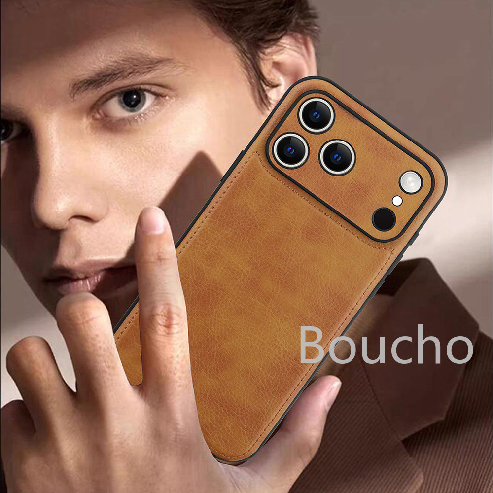 Ốp Lưng Cho iPhone Air 17 Pro Max Ốp Điện Thoại Chống Sốc Cho iPhone 14 15 16 Plus Pro Max 16E 16Promax 17Pro Luxury Slim Fit Premium Leather Back Cover