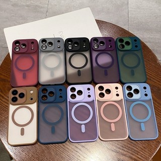 Dành Cho Magsafe Matte Hard Case Cho iPhone 17 16 15 Pro Max Air 14 Plus 12 13 11 Từ Tính Với Camera Phim Giáp Vỏ Chống Sốc
