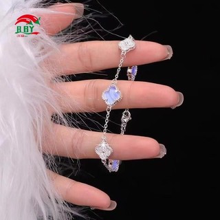 Trang sức Zircon hoa anh đào và cỏ bốn lá màu hồng - Thiết kế thời trang và sang trọng