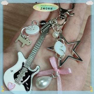 ZMONH Y2K Đàn Guitar Nam Nữ Thoáng Mát Pentagram Nơ Mặt Dây Chuyền Thời Trang Rock Punk Túi Phụ Kiện Quà Tặng