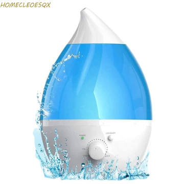 Máy tạo độ ẩm không khí hình giọt nước HOMECLEOESQX, Máy tạo độ ẩm không khí dạng giọt sương mù lớn Máy tạo sương mù yên tĩnh, bổ sung nước sáng tạo với ánh sáng đầy màu sắc Máy lọc không khí phun sươ