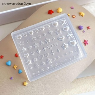 [Mới] Sáng Tạo 3D Heart Star Pentagram Khuôn Làm Móng Tay Silicon DIY Trang Trí Móng Tay Nghệ Thuật Trong Suốt Mẫu Làm Móng Tay Cho Móng Tay Charm.