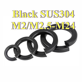 Miếng đệm đàn hồi 304 bằng thép không gỉ màu đen M2 / M2.5-M24 [LXY-CB]