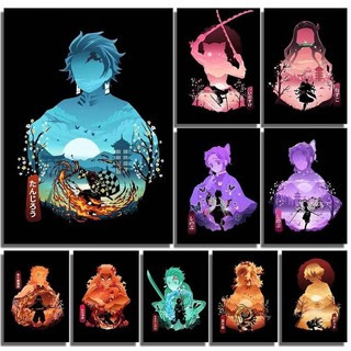 Tranh Canvas Demon Slayer Tanjiro Trang Trí Tường Nhà Poster Canvas Không Khung