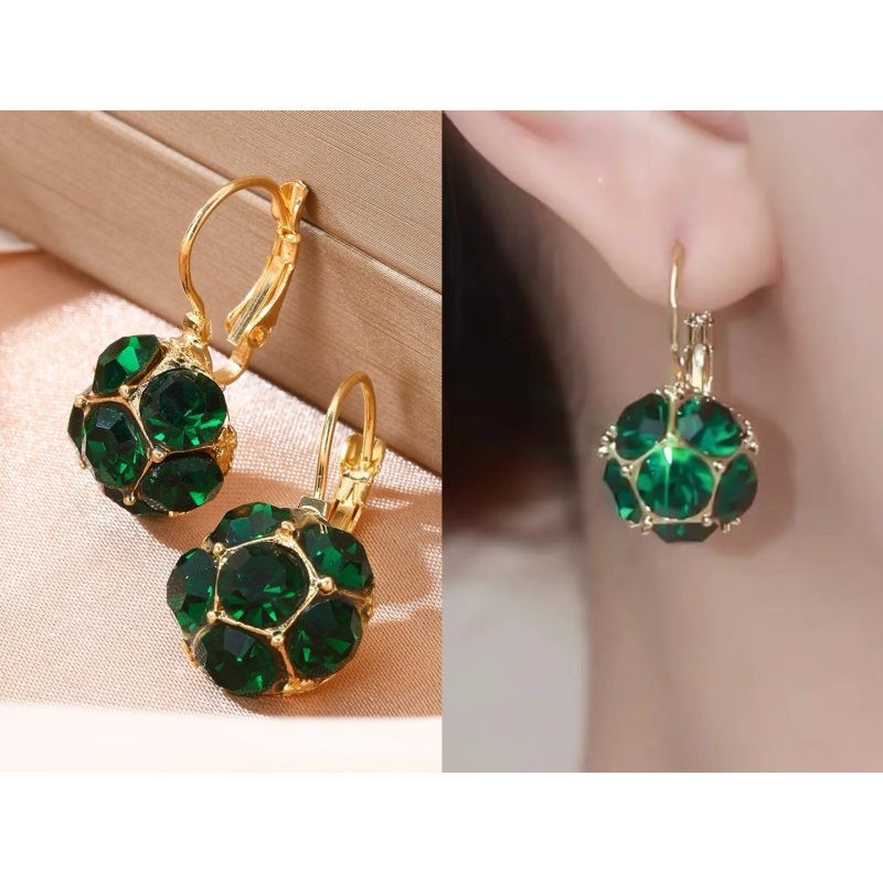 Bông tai ngọc lục bảo nhẹ, sang trọng và thanh lịch - Perfect cho các bữa tiệc