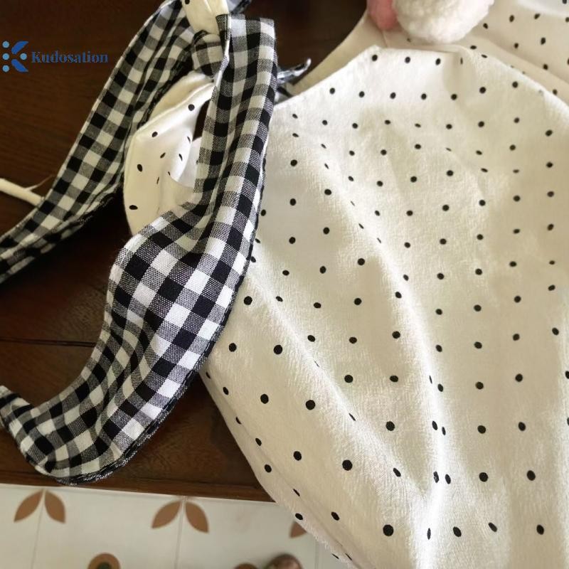 Kudosation Vintage Chấm Bi Nữ Vải Đeo Vai Dung Tích Lớn Nữ Messenger Túi Đi Làm Túi Xách