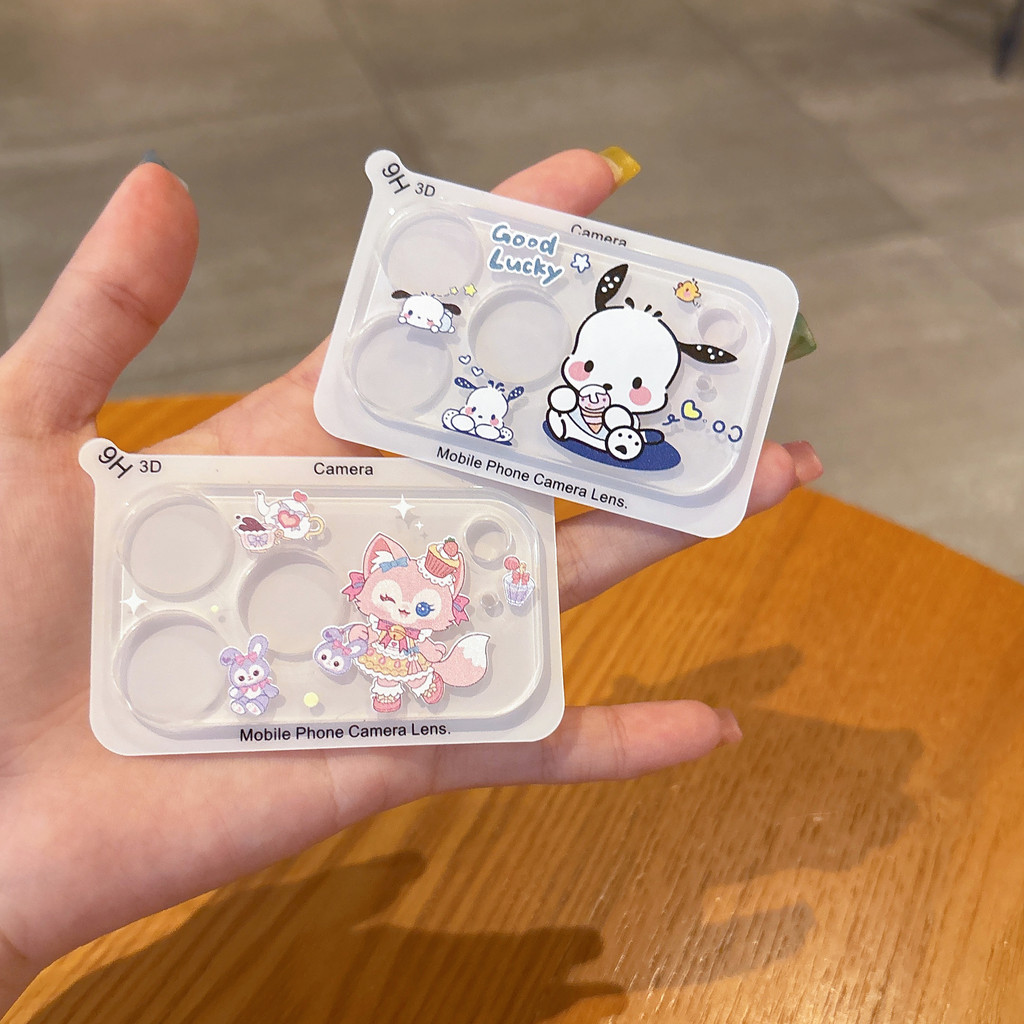 Dành Cho iPhone 17 / 17 Pro / 17 Pro Max / 16 Pro Max Phim Hoạt Hình Dễ Thương Kính Cường Lực Camera Phim Bảo Vệ Hello Kitty Kuromi Cinnamoroll Doremon Điện Thoại Bảo Vệ Camera