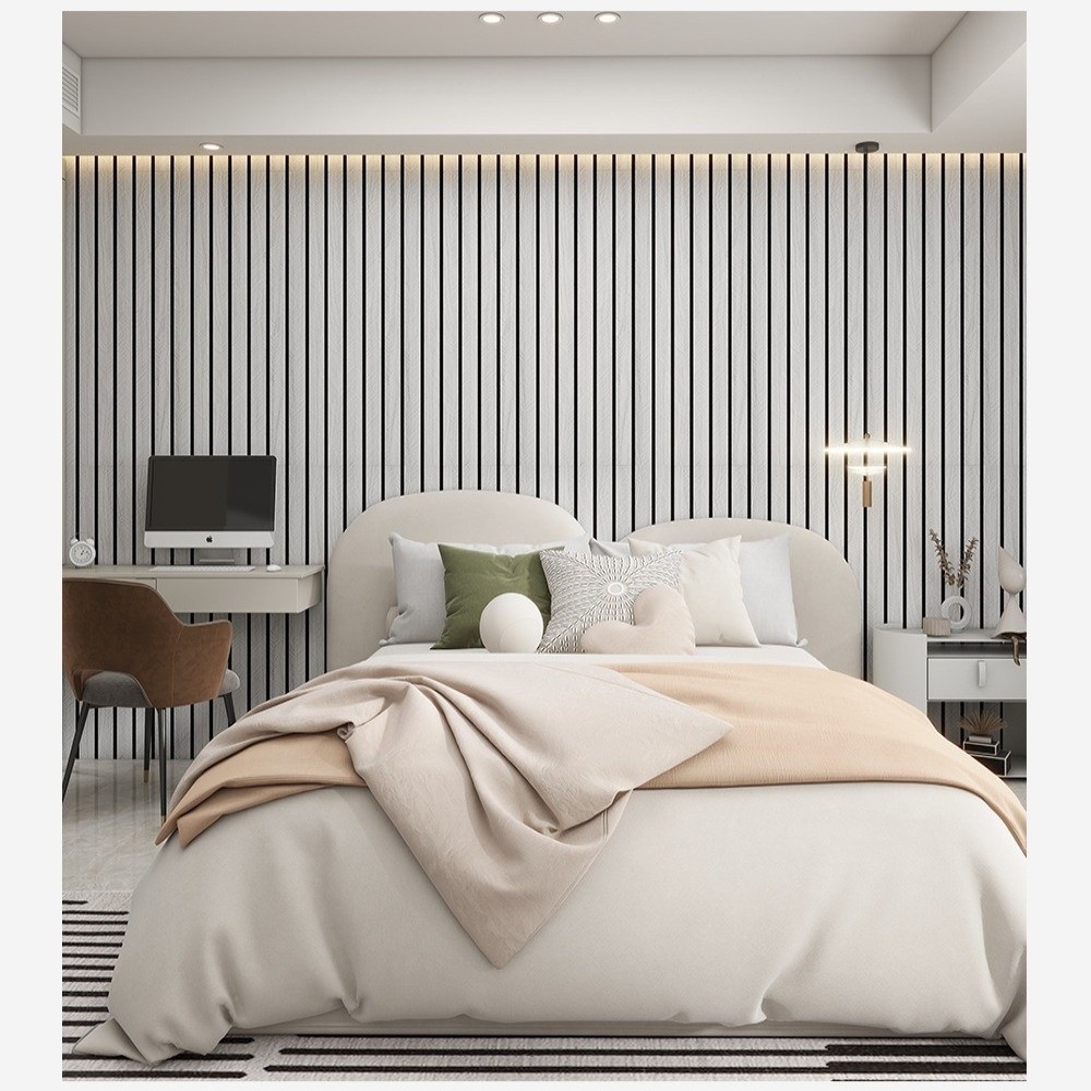 Trần xốp THFENG, Dán tường tự dính chống thấm nước, Họa tiết gỗ tuyến tính 0,6x3m Vỏ và dán giấy dán tường tại nhà
