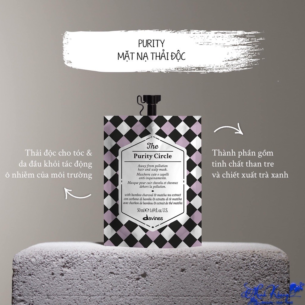 Mặt nạ thải độc cho da đầu Davines THE PURITY CIRCLE 50ml [ MK ]