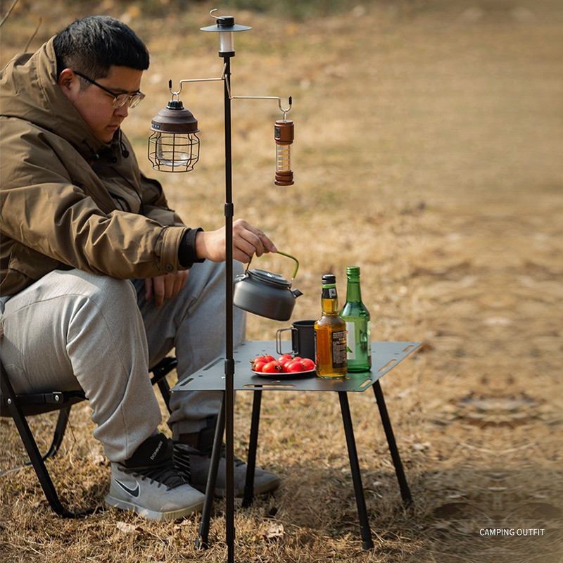 Chân Treo đèn Camping，Dùng Được Trên Bàn & Sàn, Phù Hợp Cắm Trại/Đi Câu，Di động Và Bền Bỉ