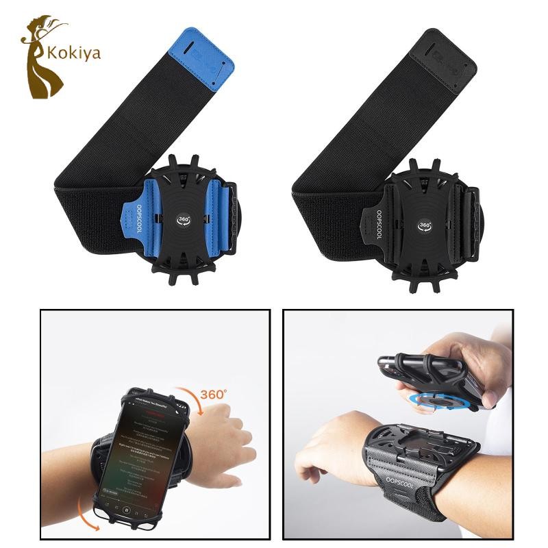 Kokiya Dây đeo cổ tay Giá đỡ điện thoại Dây đeo cổ tay thể thao có thể tháo rời, Giá đỡ điện thoại chạy Điện thoại 4 ''-7' ', 360 xoay